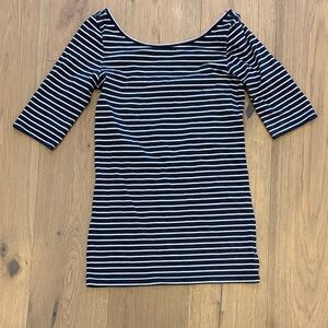 Babaton Navy Striped Women's Top